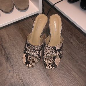 Snake print heels